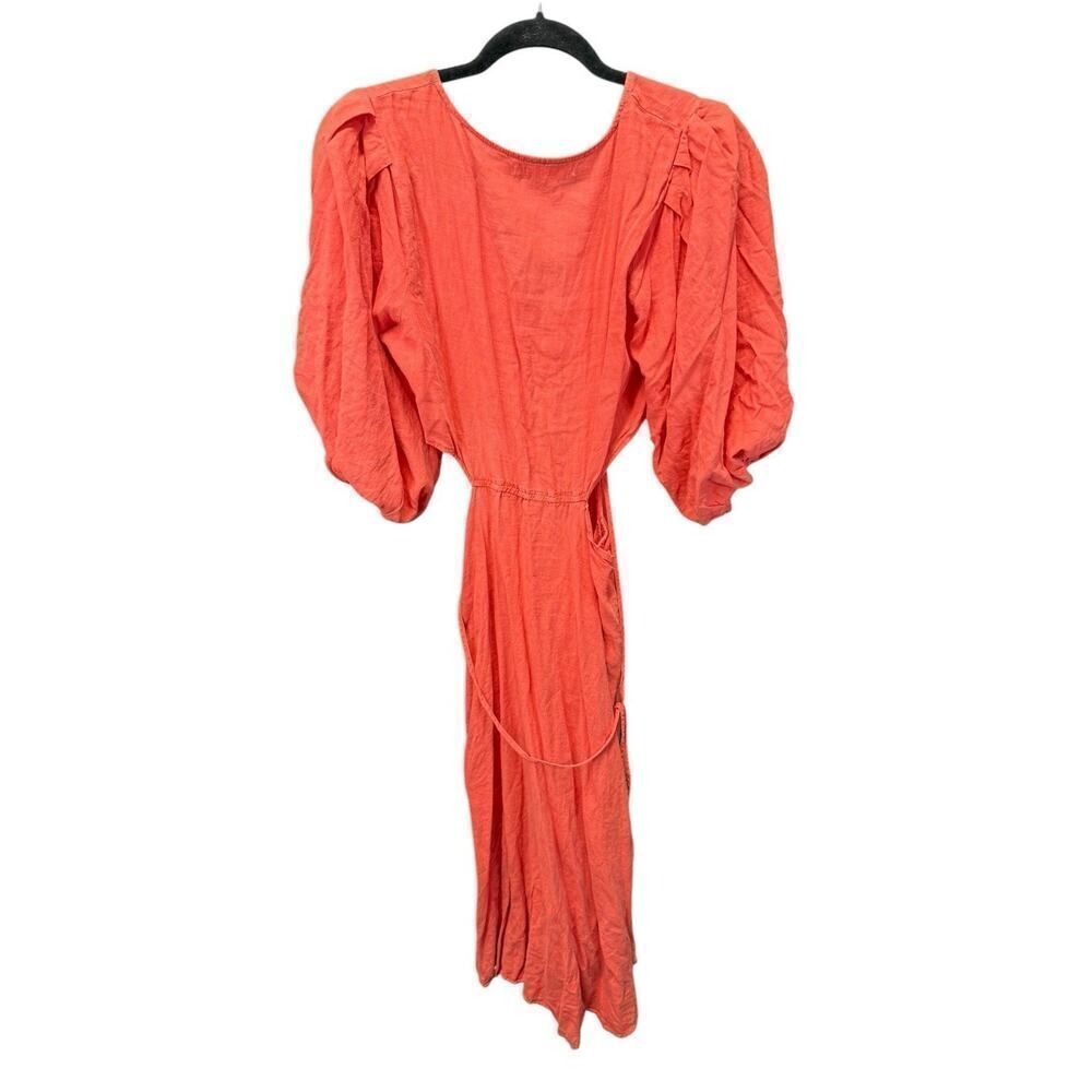 Young Fabulous & Broke High Tea Tiger Lily Linen Blend Midi Dress Size M cut off - Picture 7 of 10